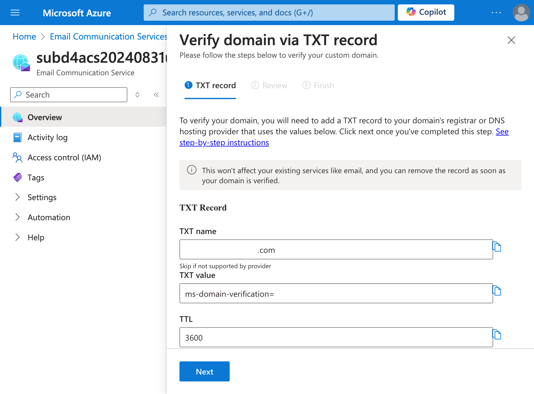 Verify Domain